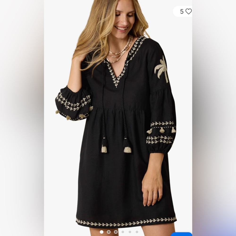 Tommy Bahama Palm Embroidered Dress